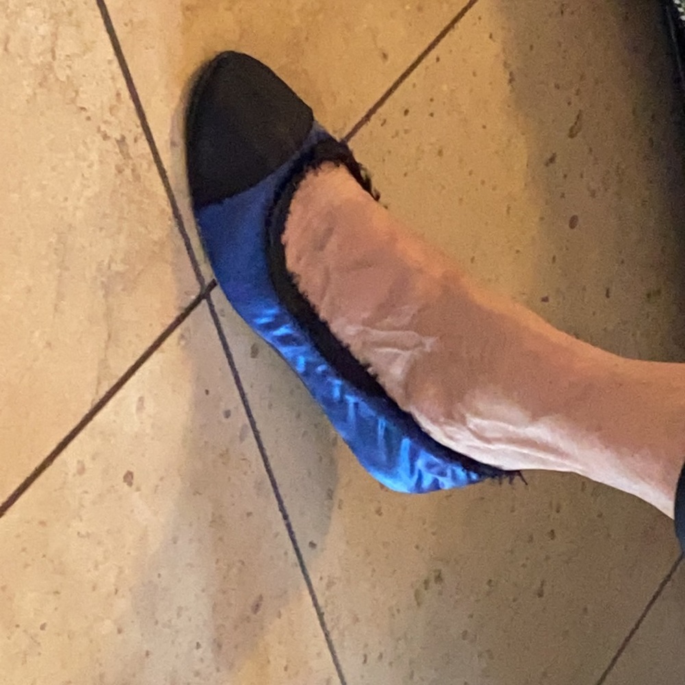 Lanvin blue satin shoes